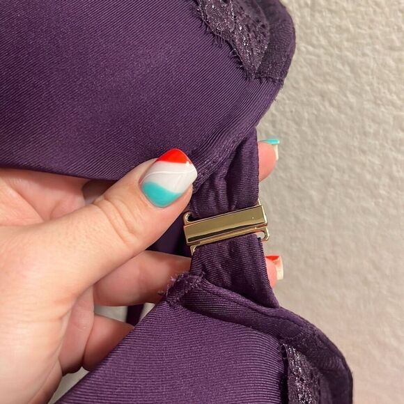 ✨Cacique Strappy Boost Plunge Sz 38DD Purple Bra✨ - Picture 8 of 11